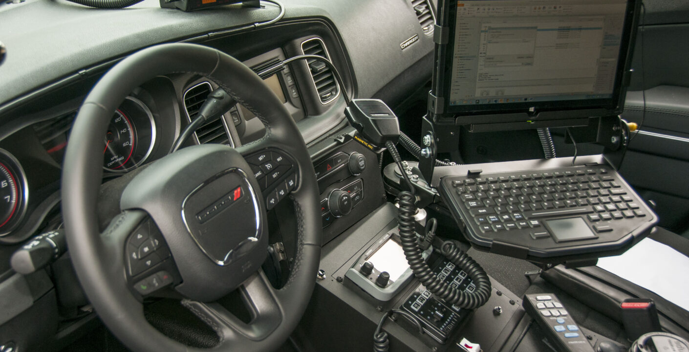 police car interior