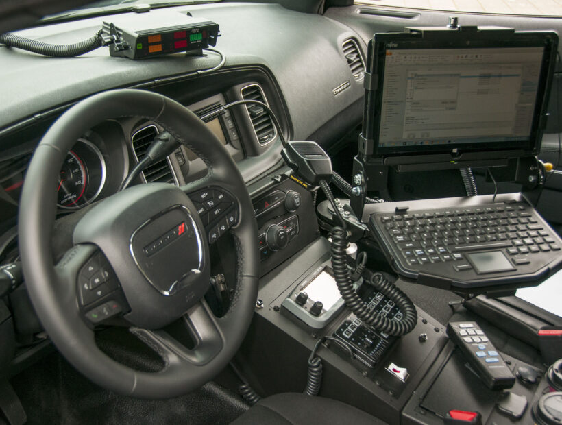 police car interior